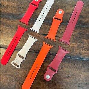 Smartwatch Silicone Bands - Red, Orange, White-Size 44